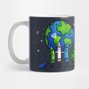 Earth Day Color Crayons Mug